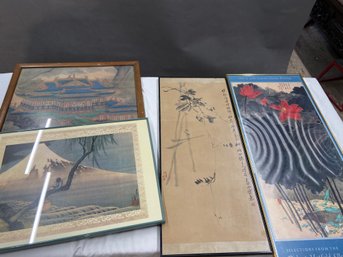 4 Asian Prints  Framed
