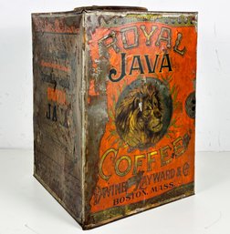 A Large Antique Royal Java Coffee Tin