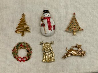 Decorative Holiday Pins Including Jonette Jewelry