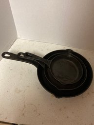 3 Cast Iron Faberware Frying Pans