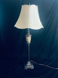 Vintage Table Lamp With White Shade