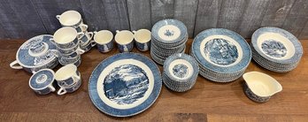 Over 60 Pieces Of Blue And White China