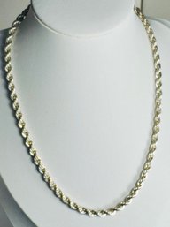 SOLID 18' STERLING SILVER ROPE NECKLACE
