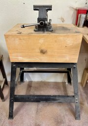 Custom Built One Drawer Vise Table With Columbian Vise