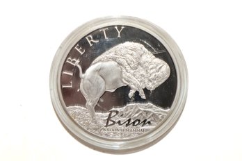 Coin Bison American Mint National Mammal Silver Plated