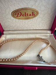 Deltah Single Strand Simulated Pearl Necklace