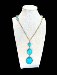 Chicos Brand Turquoise Color Stone Beaded Necklace