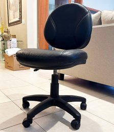 A Modern Desk Chair In Black Vegan Leather - Adjustable Height