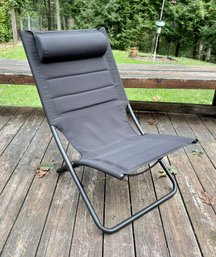 Black Canvas Folding Patio Chair