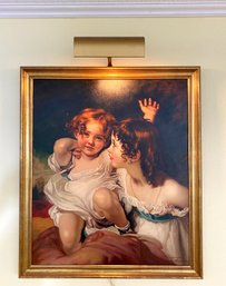 The Calmady Children - Giclee In Gilt Frame With Brass Gallery Light