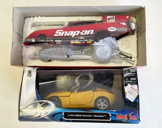 Cruz Pedregon Snap-On 2011 Toyota Funny Car Diecast 1:24  And Pontiac Solstice Diecast Maisto Scale 1:24 Yello