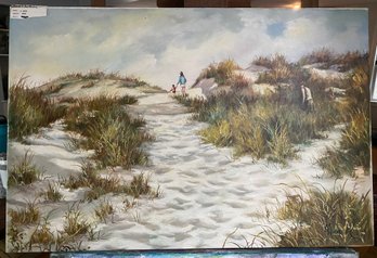 Oil On Canvas Dunes Signed Lower Right