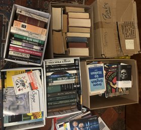 FIVE BOXES OF BOOKS