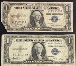 2 $1 Silver Certificates 1935-A, 1935-E