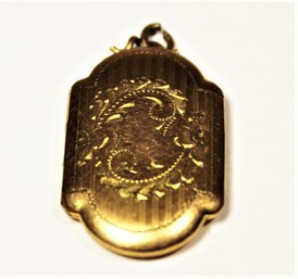 Vintage Gold Filled Locket Having Decorative Engraving Old Photos