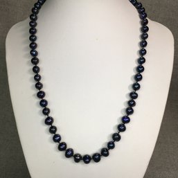 Very Pretty Genuine Cultured Tahitian Pearl Necklace With Sterling Silver / 925 Rose Clasp - 19' Length