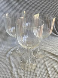 Set Of 4 Crystal Wine Glasses 8in No Chips
