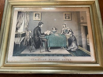 Framed Christian Family Altar Print