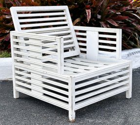 A Vintage Slatted Wood Arm Chair, C. 1940's