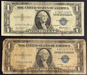 2 $1 Silver Certificates 1935-A, 1935-F