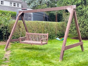 A Painted Cedar Swingset