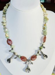 NATURAL STONE AND STERLING SILVER NECKLACE