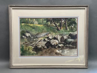 Hellmuth George Tschamber, Original Watercolor On Paper, Landscape, Signed