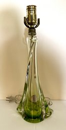 Signed Val St. Lambert Twisted Crystal Table Lamp