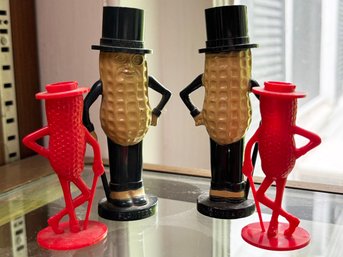 Vintage Mr. Peanut Salt And Pepper Shakers And Candle Sticks - So Cool!