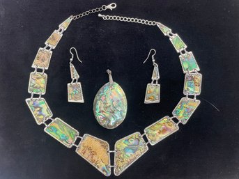 Iridescent Jewelry Collection - Likely Made From Shell