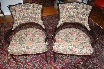 Pair Of Upholstered Armchairs 26x24x37