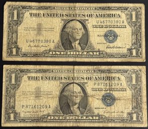 2 $1 Silver Certificates 1957-A, 1957