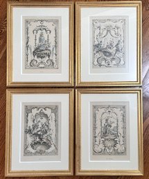 A Series Of 4 Original 19th Century French Hand Colored Engravings - The Elements