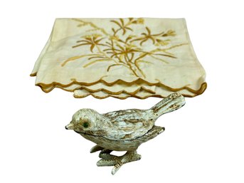 Sweetest Florenza Little Birdy Trinket Box & Vintage Tea Towel