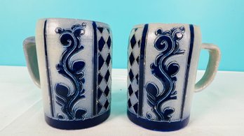 Distinct Blue And White Ceramic Coffee Mugs