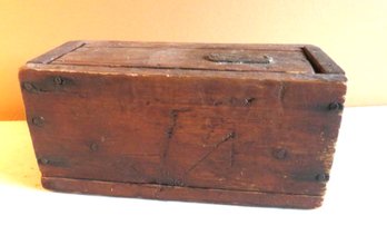 Old Wooden Box With Attached Cover