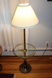 Glass Round Table Floor Lamp 53 In