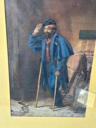 Early Thomas Waterman Wood Print Of An African American Civil War Soldier With Amputated Leg