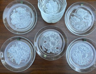 Set Of Crystal Plates And Bowls By Hoya Japan