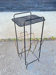 Mid Century Metal Wire Side Table Magazine/Record Rack