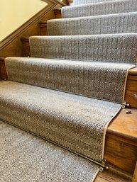 A Set Of 18 Antiqued Brass Stair Runner Rods