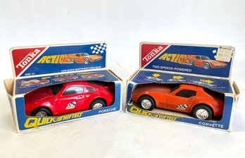 Two Tonka Action Toy Cars Corvette 5956 And Porsche 5954, New-In-Box