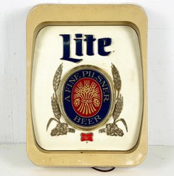 A Vintage Miller Lite Beer Sign, C. 1970's