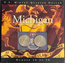 U.S. Minted Quarter Dollar Michigan