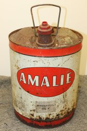 Vintage Amalie 5 Gallon Advertising Oil Can