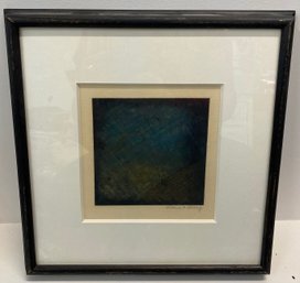 Framed Watercolor Pencil Signed Gudrun M. Groeting