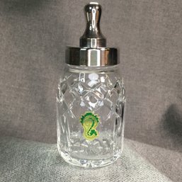 Adorable WATERFORD Crystal Baby Bottle - Very Nice Piece - Silver Plated Top - Decorative Piece - Ireland