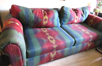 Southwestern Style Sleeper Sofa With Extra Cushions