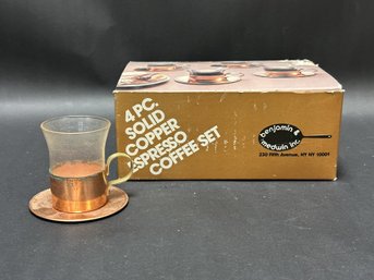 A Vintage Espresso Set In Copper