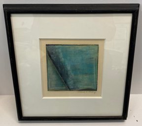 Framed Watercolor Pencil Signed Gudrun M. Groeting